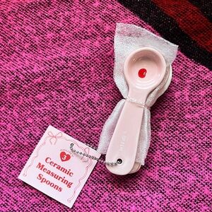 Target Bullseye  Valentines Pink  Ceramic Measuring Spoon